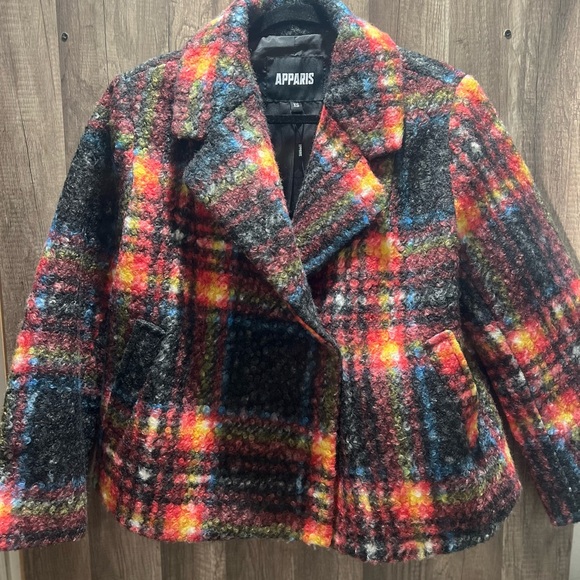 Appraris Plaid  100% Wool-Blend Jacket Womens XS NWOT Paris - Picture 2 of 13